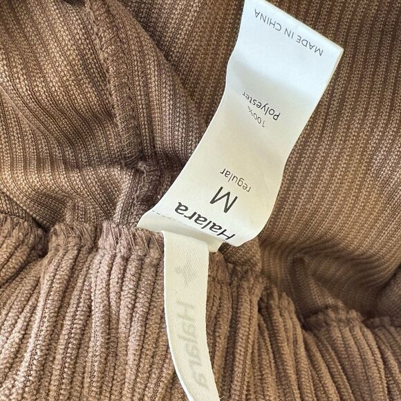 Halara Brown Pant Corduroy Straight Leg Relaxed Trouser Pocket Casual Medium - Picture 7 of 8